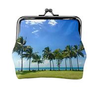 Monedero pequeño con Estampado de árbol de Coco para Playa, Bolsa de Cuero con Cierre de Beso, Monedero de Cambio, Regalos para Hombres y Mujeres