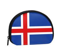 Monedero pequeño con estampado de bandera de Islandia para mujer