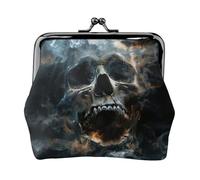 Monedero pequeño con estampado de calavera fantasma de terror, monedero, monedero, monedero, monedero pequeño para mujeres y hombres, Negro -, Talla única, Vintage