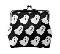 Monedero pequeño con estampado de fantasmas de Halloween, cartera de viaje ligera para excursiones turísticas y compras, Black, Talla única, Bolsa para monedas