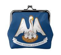 Monedero pequeño con estampado de la bandera del estado de Louisiana para mujer, monedero para cambio de monedas, cartera para tarjetas de crédito