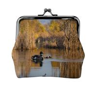 Monedero pequeño con estampado de loon naturaleza pájaro para hombre y mujer, negro, One Size, Vintage, Negro , talla única, Vintage