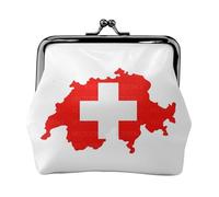 Monedero pequeño con estampado de mapa de bandera suiza, monedero, monedero, monedero, monedero pequeño para mujeres y hombres, Negro -, Talla única, Vintage