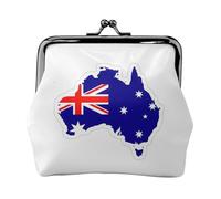 Monedero pequeño con estampado de mapa de la bandera australiana, monedero pequeño para mujer, para tarjeta de crédito, llave de identificación, Negro -, Talla única, Vintage