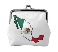 Monedero pequeño con estampado de mapa de la bandera de México, monedero, monedero, monedero, monedero pequeño para mujeres y hombres, Negro -, Talla única, Vintage