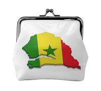 Monedero pequeño con estampado de mapa de la bandera de Senegal, monedero, monedero, monedero, monedero pequeño para mujeres y hombres, Negro -, Talla única, Vintage