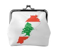 Monedero pequeño con estampado de mapa de la bandera del Líbano, monedero, monedero, monedero, monedero pequeño para mujeres y hombres, Negro -, Talla única, Vintage