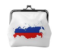 Monedero pequeño con estampado de mapa de la bandera rusa, monedero pequeño para monedas para mujeres y hombres, negro, talla única, vintage, Black, Talla única, Estilo vintage