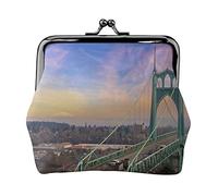 Monedero pequeño con Estampado de Puente de St Johns, Bolsa de Cuero con Cierre de Beso, Monedero de Cambio, Regalos para Hombres y Mujeres