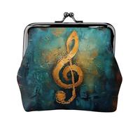 Monedero pequeño con estampado de símbolo de música para mujer, monedero para cambio de moneda, cartera para tarjetas de crédito