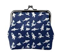 Monedero pequeño con estampado de tiburón con varios gestos, cartera de viaje ligera para excursiones turísticas y compras, Black, Talla única, Bolsa para monedas