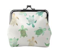 Monedero pequeño con estampado de tortuga, cartera de viaje ligera para excursiones turísticas y compras, Black, Talla única, Bolsa para monedas