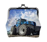 Monedero pequeño con estampado de tractor agrícola, cartera de viaje ligera para excursiones turísticas y compras, Black, Talla única, Bolsa para monedas