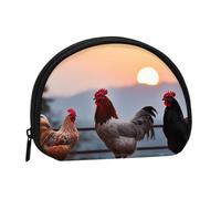 Monedero pequeño con Forma de gallinas para Viajes | Bolso pequeño de cosméticos con Cremallera para Bolso de Mano | Organizador de Tarjetas de Acceso para Hombres y Mujeres para Compras diarias al a