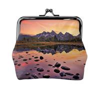 Monedero pequeño con impresión de Mountain View at Sunrise, cartera de viaje ligera para excursiones turísticas y compras, Black, Talla única, Bolsa para monedas