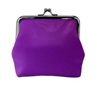 Monedero pequeño de color morado oscuro para mujer, monedero rectangular con cierre de beso, tamaño de bolsillo, mini monedero para mujer
