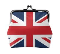 Monedero pequeño de cuero con diseño de bandera del Reino Unido para mujer