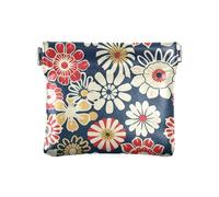 Monedero pequeño de cuero para mujer, diseño retro de flores ricas, bolsas organizadoras impermeables para niñas y mujeres