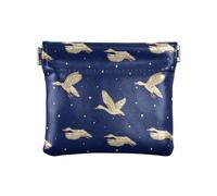 Monedero pequeño de cuero para mujer, mini estuche de cosméticos para mujeres, niños y niñas, los patos salvajes están volando entre este cielo nocturno, Varios colores, 1 size, Moderno / Equipada