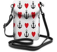 Monedero pequeño de cuero Pu para teléfono móvil, bonito caballito de mar, conchas de almeja, coloridos peces, bolsos cruzados de mar, billetera de viaje