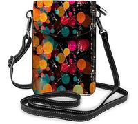Monedero pequeño de cuero Pu para teléfono móvil, bonito caballito de mar, conchas de almeja, coloridos peces, bolsos cruzados de mar, billetera de viaje
