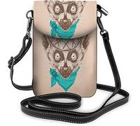Monedero pequeño de cuero Pu para teléfono móvil, bonito caballito de mar, conchas de almeja, coloridos peces, bolsos cruzados de mar, billetera de viaje