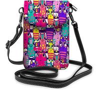 Monedero pequeño de cuero Pu para teléfono móvil, bonito gorro de perro de dibujos animados, bolsos cruzados geniales caninos a rayas, billetera de viaje