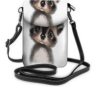 Monedero pequeño de cuero Pu para teléfono móvil, bonito gorro de perro de dibujos animados, bolsos cruzados geniales caninos a rayas, billetera de viaje