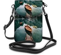 Monedero pequeño de cuero Pu para teléfono móvil, bonitos gatos sentados, suéter a cuadros acogedor, bolsos cruzados, billetera de viaje