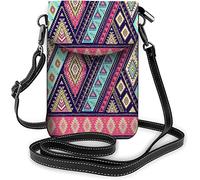 Monedero pequeño de cuero Pu para teléfono móvil, bonitos gatos sentados, suéter a cuadros acogedor, bolsos cruzados, billetera de viaje