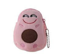 Monedero pequeño de peluche de aguacate, bolsa de dinero para mujer, mini cartera kawaii de dibujos animados, Pink