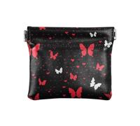 Monedero pequeño de piel con diseño de mariposas y píxeles, bolsas de cosméticos para mujer, viajes, Mariposas Pixel Art, 1 size, Moderno
