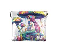 Monedero pequeño de piel con diseño de Tarot de ángel para niñas, mujeres y mujeres, Beauty Mermaid, 1 size, Moderno