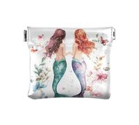 Monedero pequeño de piel con diseño de Tarot de ángel para niñas, mujeres y mujeres, Beauty Mermaids White, 1 size, Moderno