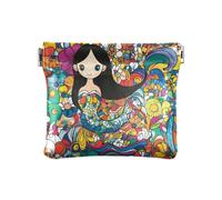 Monedero pequeño de piel con diseño de Tarot de ángel para niñas, mujeres y mujeres, Floral de color sirena, 1 size, Moderno