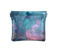 Monedero pequeño de piel con diseño de Tarot de ángel para niñas, mujeres y mujeres, Mermaid Mystical Glow, 1 size, Moderno
