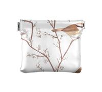 Monedero pequeño de piel para mujer, diseño de Carolina Wren Birds, Lindos pájaros de Carolina Wren, 4.33"(L) x 3.74"(W) x 0.39"(H), Classic