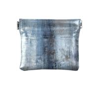 Monedero pequeño de piel sintética, azul y gris, para obras de arte, con diseño de clip a presión, mini cartera de acuarela para monedas, tarjetas y artículos esenciales, multicolor, moderno