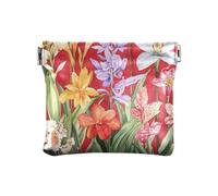 Monedero pequeño de piel sintética con diseño de mariposas y flores, impermeable, mini monedero para niñas y mujeres, Florals Lily Canna Red, 1 size, Moderno