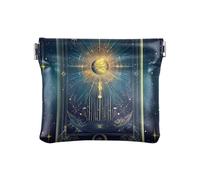 Monedero pequeño de piel sintética con diseño de perezoso con cierre único para mujeres y niñas, Tarot de clubes, 1 size, Moderno