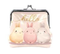 Monedero pequeño de Piel sintética con Estampado de Hello Bunny para Mujer, con Cierre de Boquilla, Bolsa compacta con Estampado Personalizado para Efectivo, Tarjetas y Monedas. ¡Un Regalo para ell