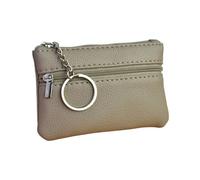 Monedero pequeño de piel sintética multicolor con capa superior ligera y cremallera para llaves, color sólido, bolsa de dinero suelta, A-camel, Talla única