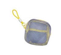 Monedero Pequeño Mujer - Ligero para Auriculares, Tarjetas, USB y Lápiz Labial | Monederos de Piel Sintética, Algodón o Nailon- Púrpura Y Amarillo