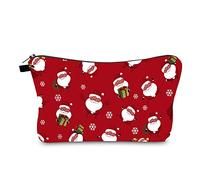 Monedero Pequeño Papá Noel Rojo Neceser Mujer,Portátiles Neceser Viaje Mujer,Bolsa Maquillaje Impresa,Neceser Pequeño con Cremallera,Neceser Personalizado