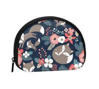 Monedero pequeño para cosméticos y Toallas sanitarias, diseño de Zorro, Animal, Flor, Monigote, Hija e Hijo.