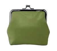Monedero pequeño para mujer, color verde oscuro, rectangular, con cierre de beso, tamaño de bolsillo, mini monedero para mujer
