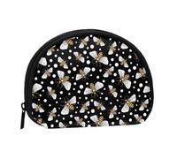 Monedero pequeño para mujer, diseño de abejas de miel en la noche, pequeño monedero para mujer