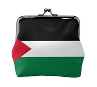 Monedero pequeño para mujer, diseño de bandera del Estado de Palestina, monedero rectangular con cierre de beso, tamaño de bolsillo, mini monedero para mujer