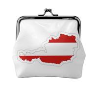 Monedero pequeño para mujer, diseño de mapa de bandera austriaca, monedero pequeño para tarjeta de crédito, llave de identificación, Negro -, Talla única, Vintage