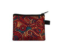 Monedero pequeño para mujer, diseño multicolor, lindo bolso de monedas con estampado de flores de mandala, funda para tarjetas de crédito, mini monedero, 017, Talla única
